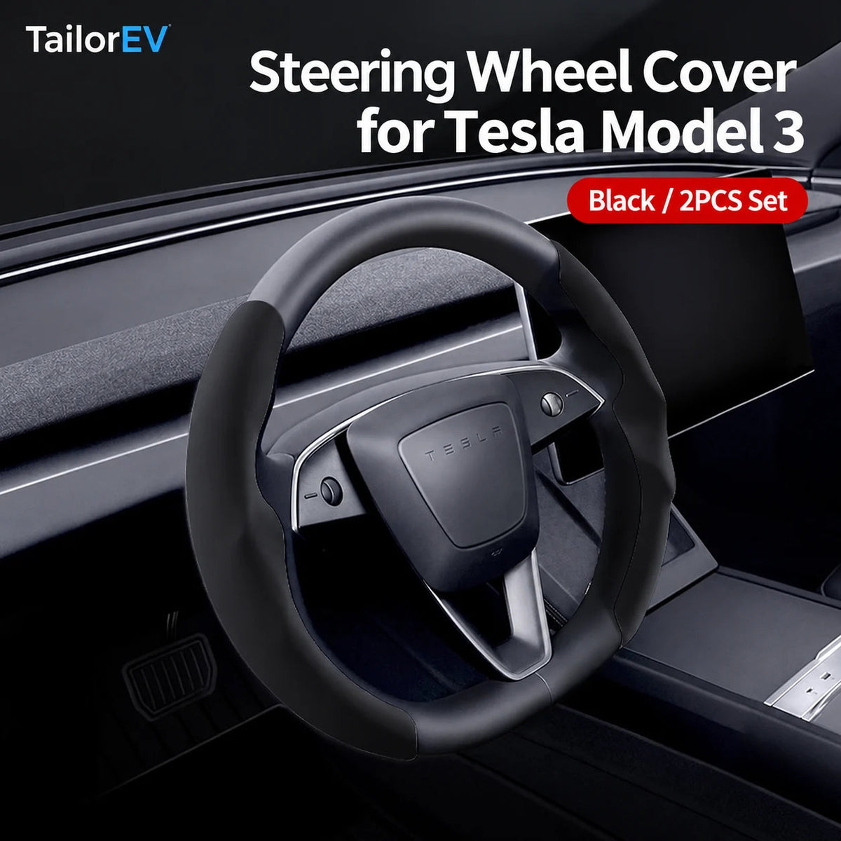 Tesla Anti-Stain Steering Wheel Grip Covers — photo 12