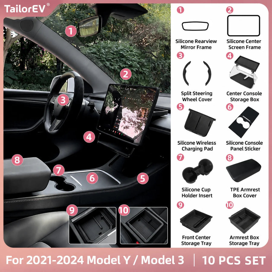 Tesla Center Screen Protective Frame & Interior Kits
