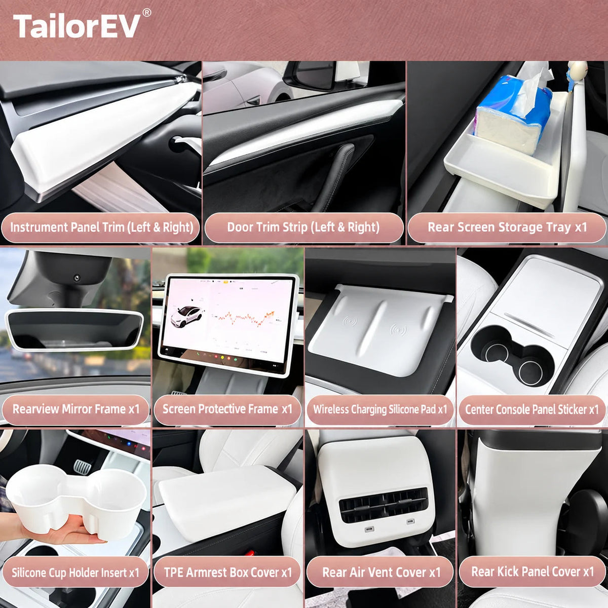 Tesla Center Screen Protective Frame & Interior Kits — photo 31