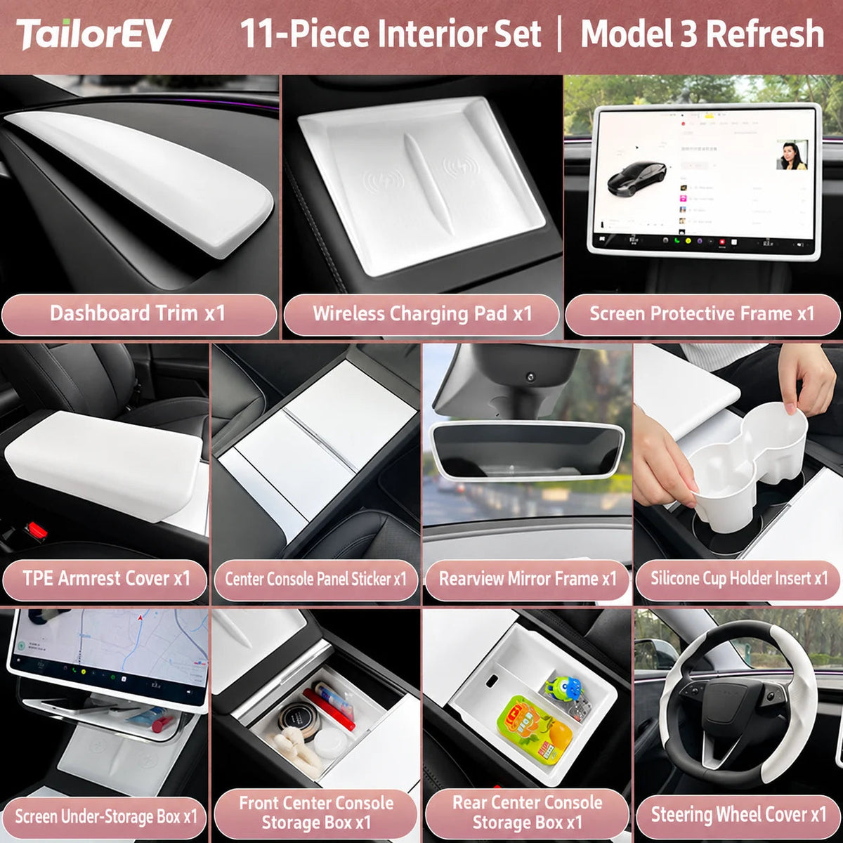 Tesla Center Screen Protective Frame & Interior Kits — photo 28