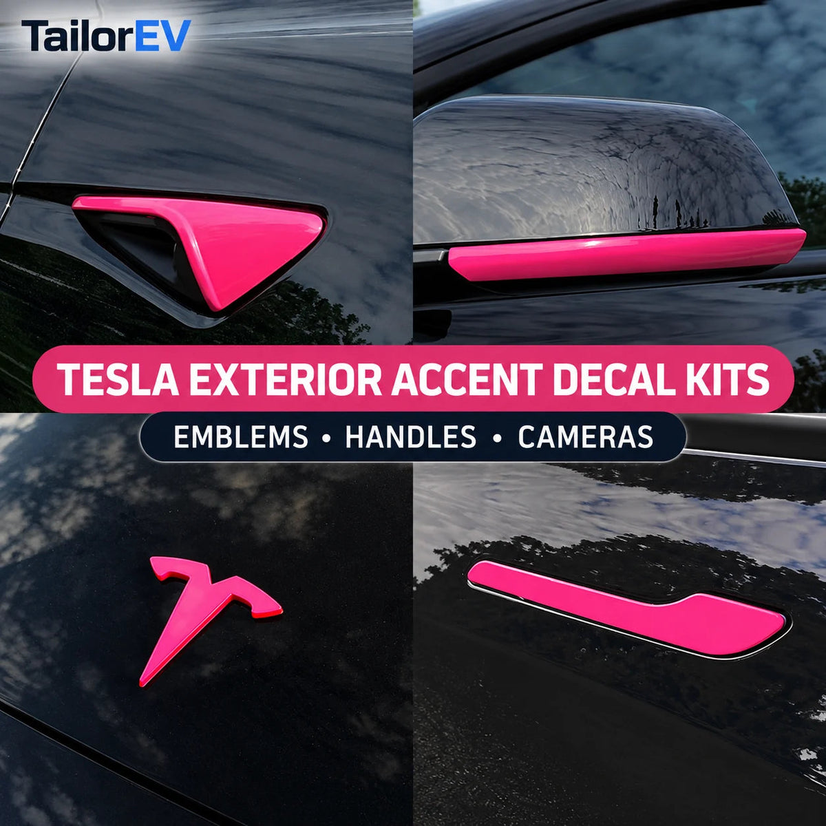 Tesla Emblem, Handle & Camera Accent Decal Kits — photo 2