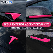 Tesla Emblem, Handle & Camera Accent Decal Kits