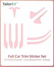 Tesla Emblem, Handle & Camera Accent Decal Kits