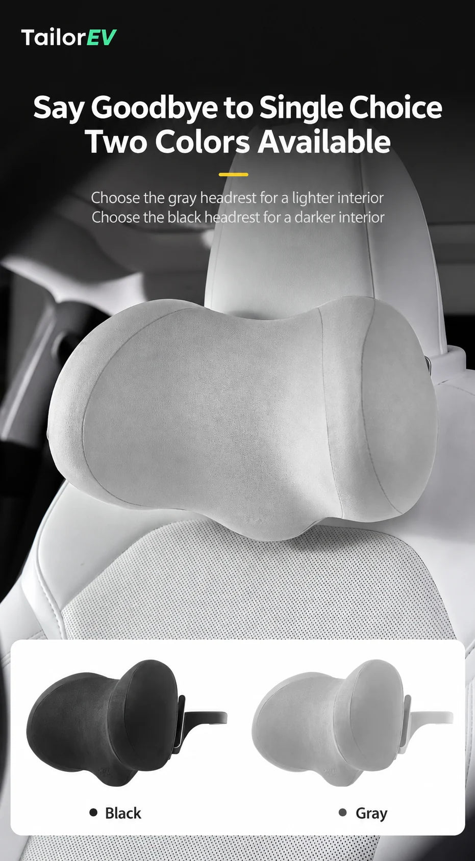 Tesla Ergonomic Headrest & Lumbar Support Cushions product detail