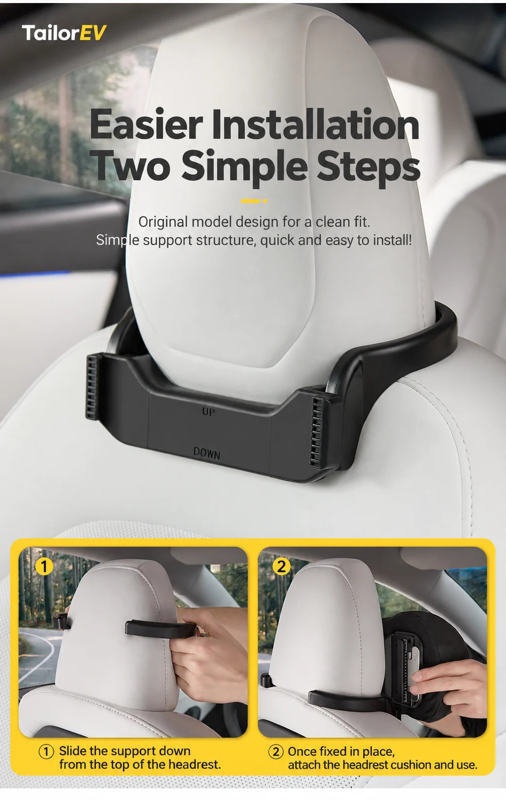 Tesla Ergonomic Headrest & Lumbar Support Cushions product detail