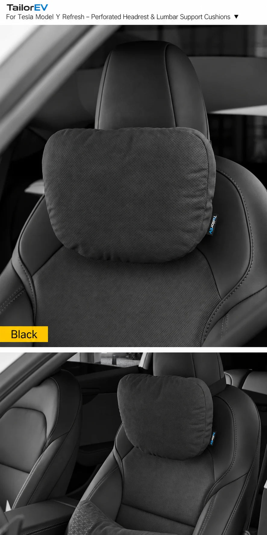 Tesla Ergonomic Headrest & Lumbar Support Cushions product detail