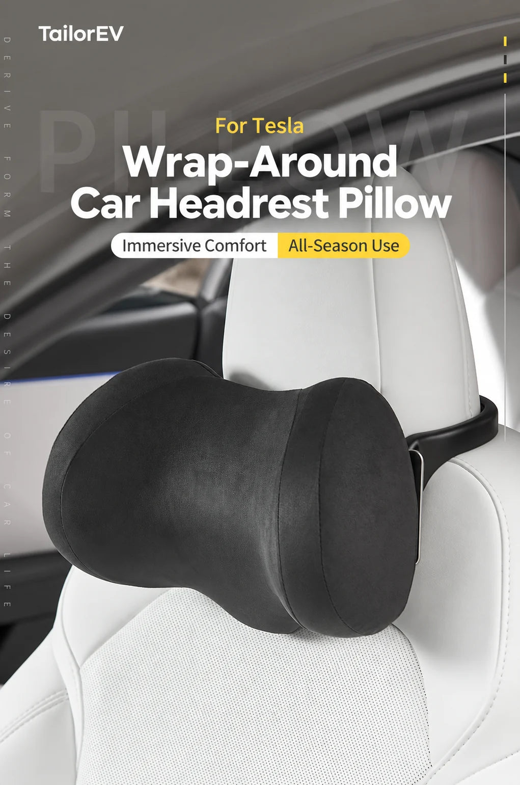 Tesla Ergonomic Headrest & Lumbar Support Cushions product detail