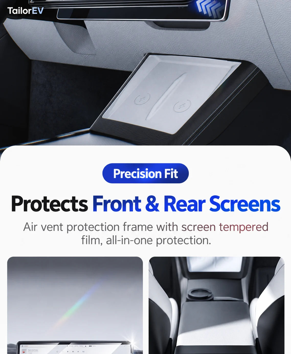 Tesla Center & Rear Screen Protective Frames product detail