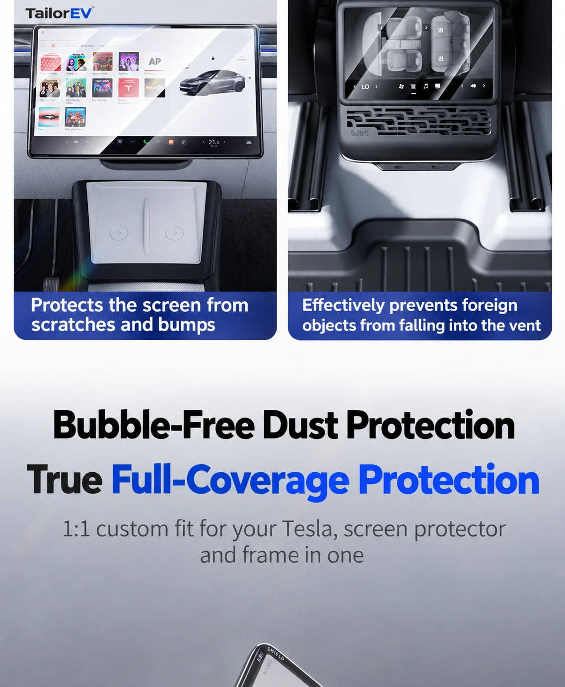 Tesla Center & Rear Screen Protective Frames product detail