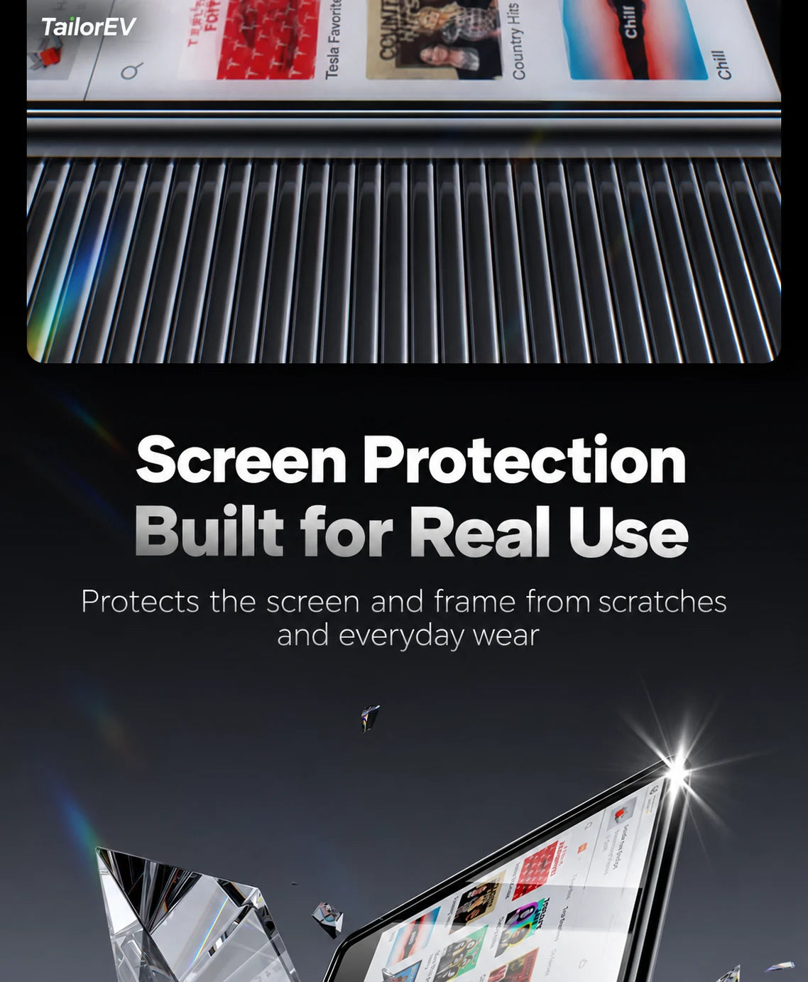 Tesla Center & Rear Screen Protective Frames product detail
