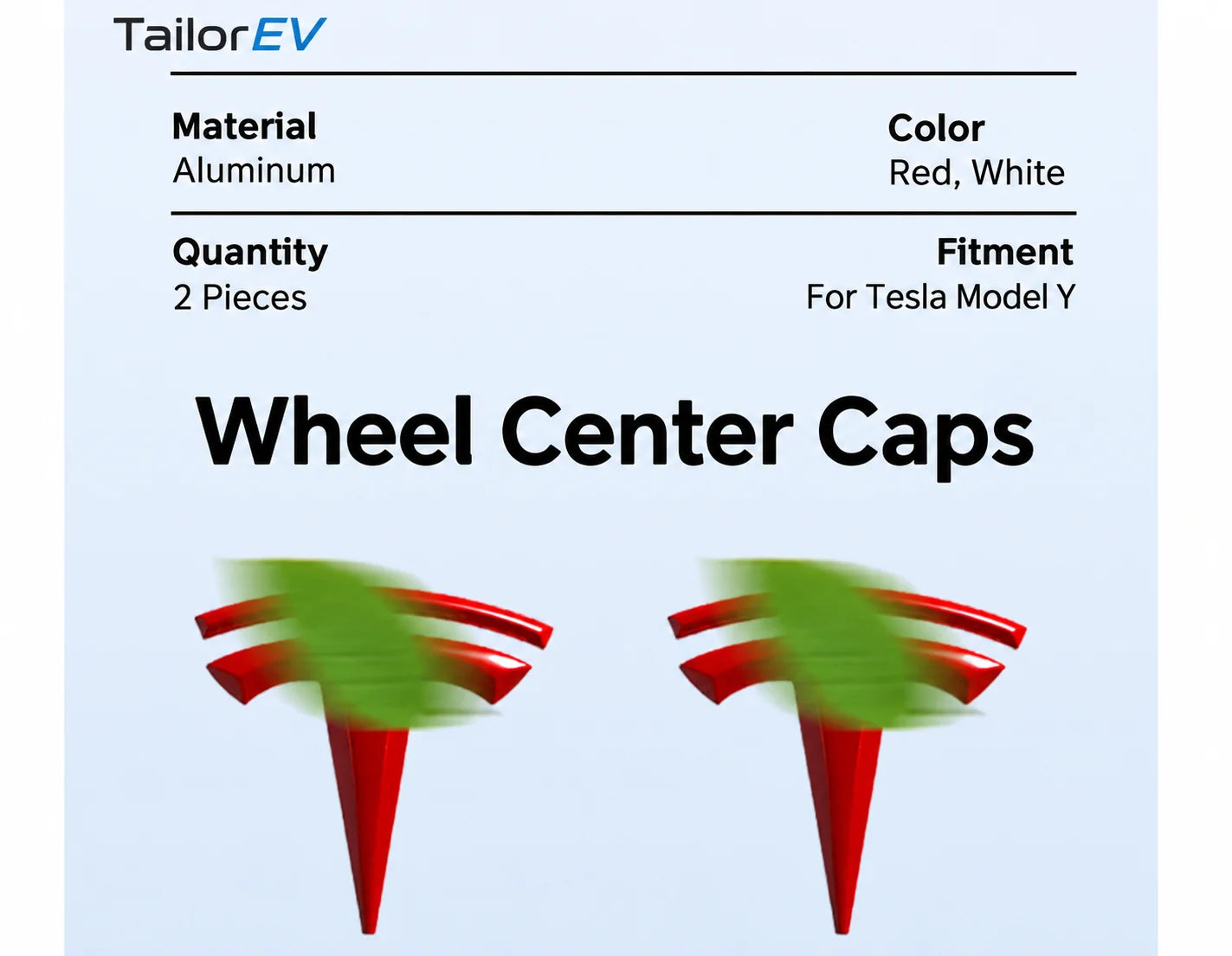 Tesla Wheel Center Emblem Covers — 4-Pack product detail