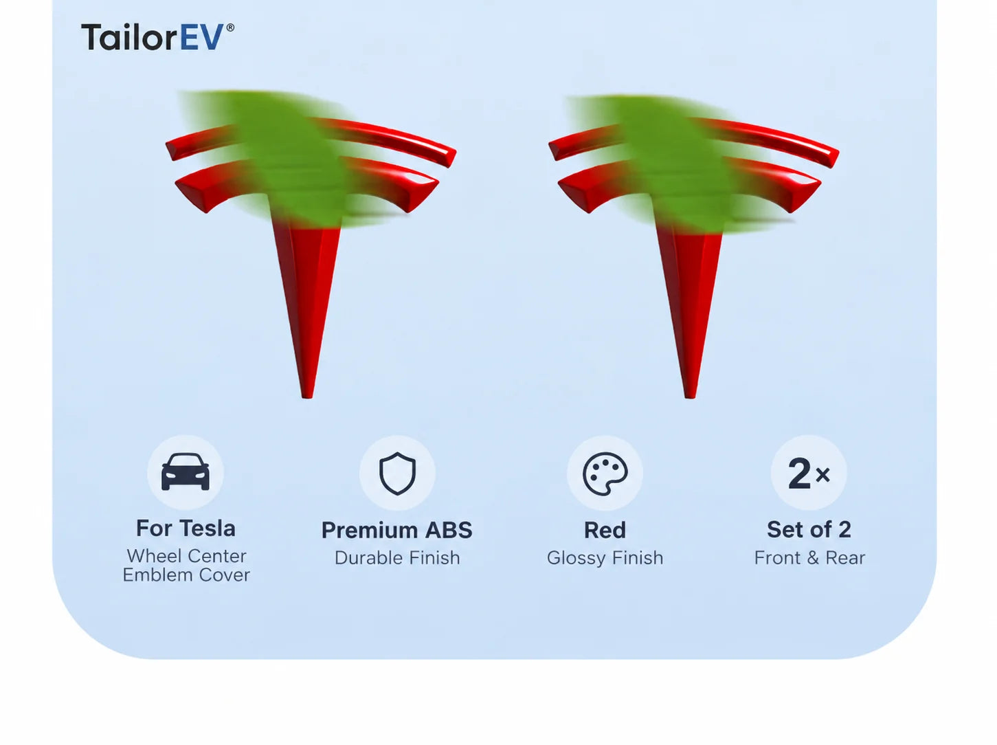Tesla Wheel Center Emblem Covers — 4-Pack product detail