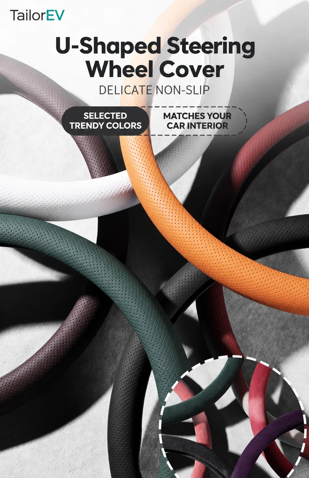 Tesla U-Shaped Steering Wheel Cover product detail
