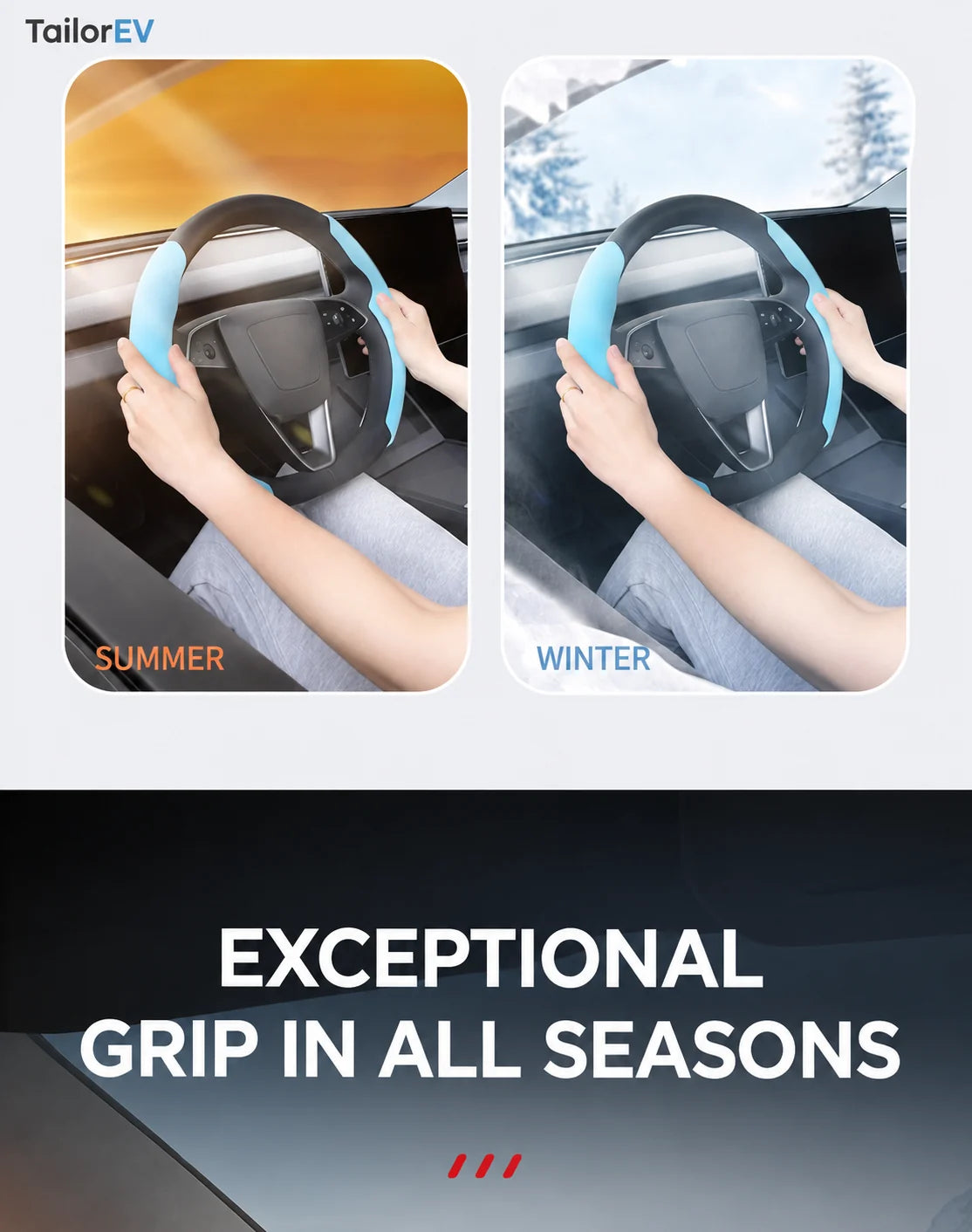 Tesla Anti-Stain Steering Wheel Grip Covers product detail