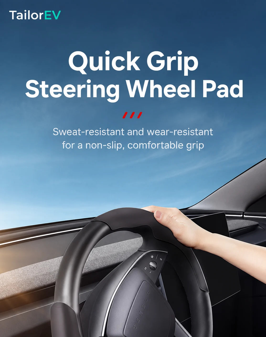 Tesla Anti-Stain Steering Wheel Grip Covers product detail