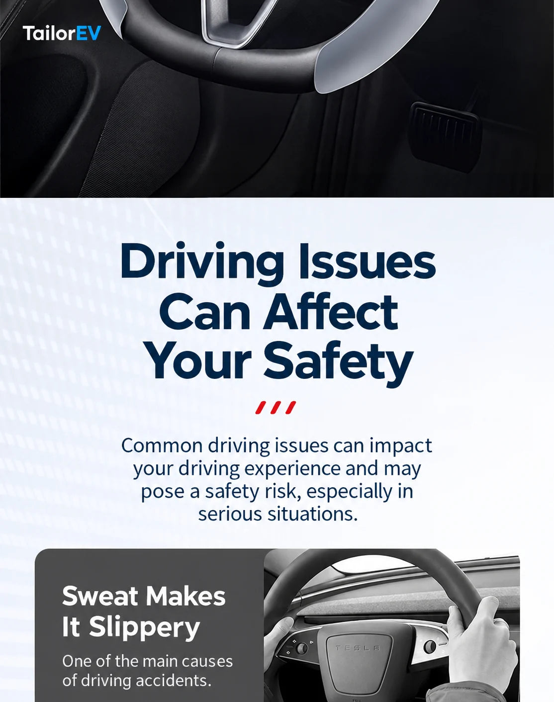 Tesla Anti-Stain Steering Wheel Grip Covers product detail