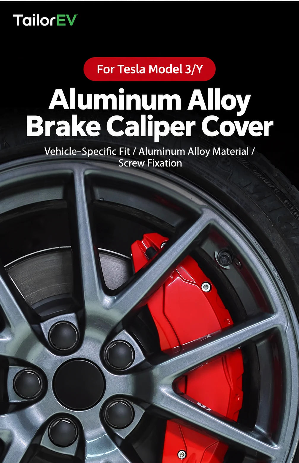 Tesla Aluminum Brake Caliper Covers product detail