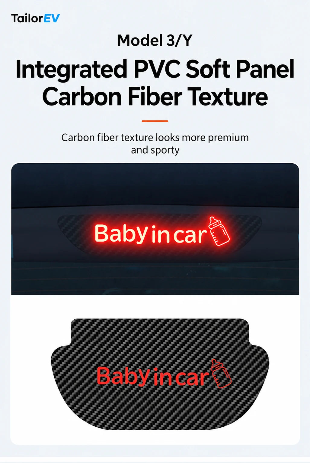 Tesla High-Mount Brake Light Projection Decals product detail
