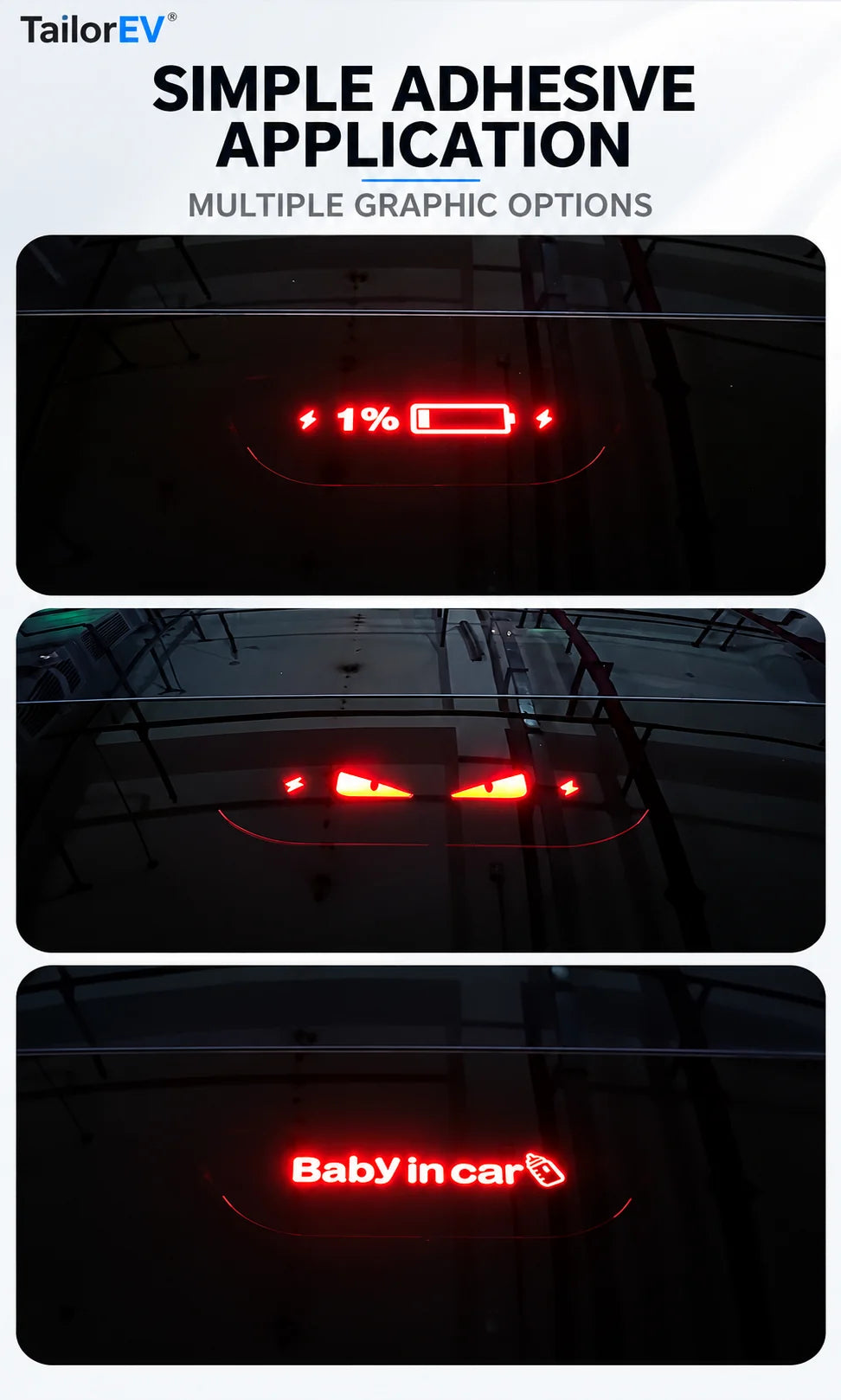 Tesla High-Mount Brake Light Projection Decals product detail