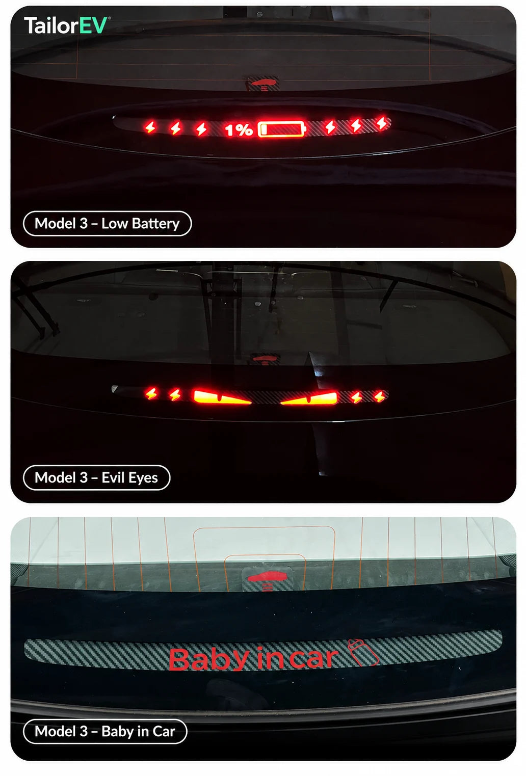 Tesla High-Mount Brake Light Projection Decals product detail