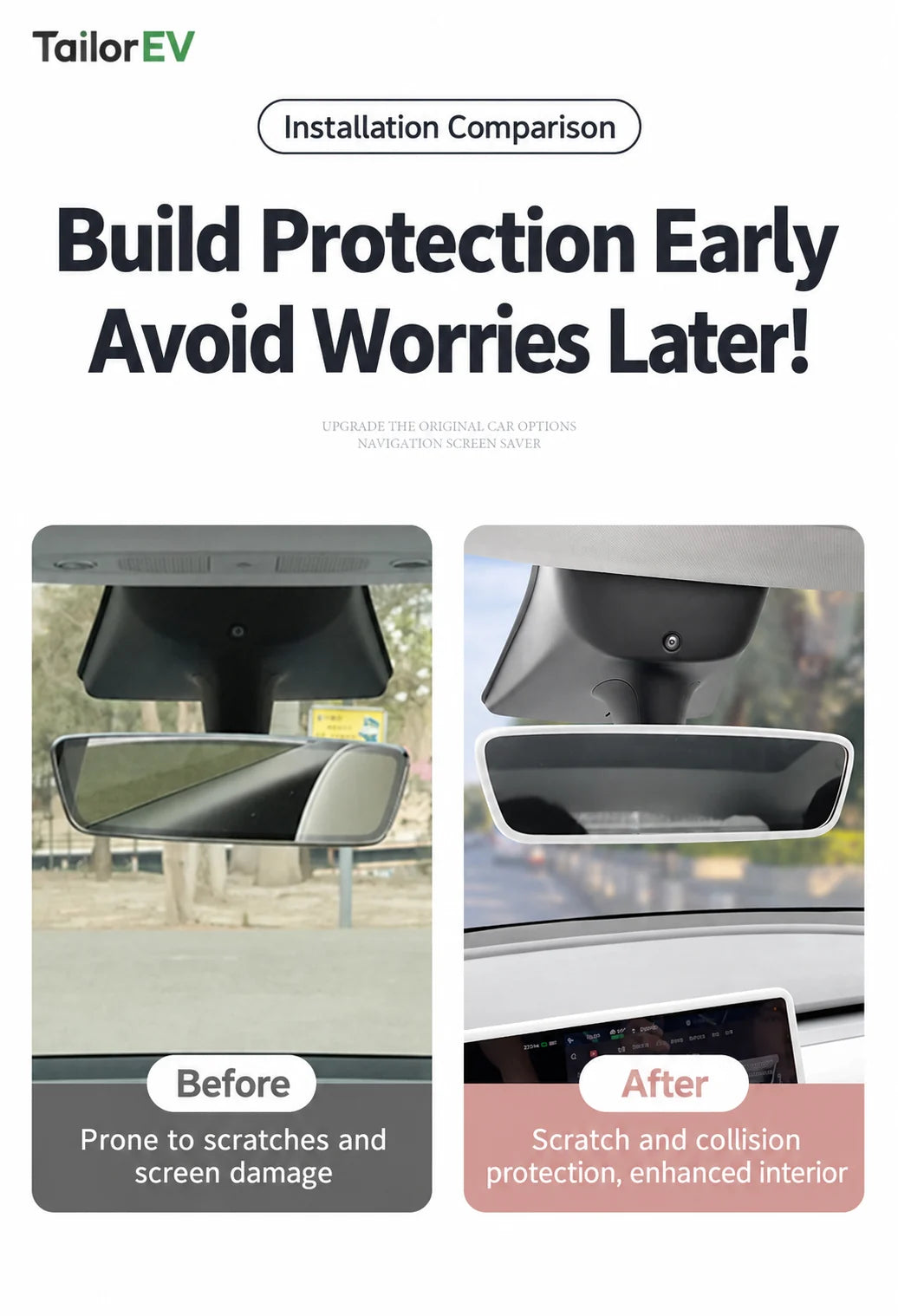 Tesla Interior Rearview Mirror Silicone Cover product detail