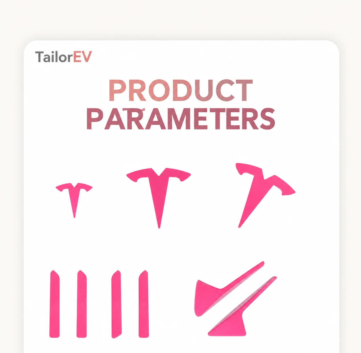 Tesla Emblem, Handle & Camera Accent Decal Kits product detail