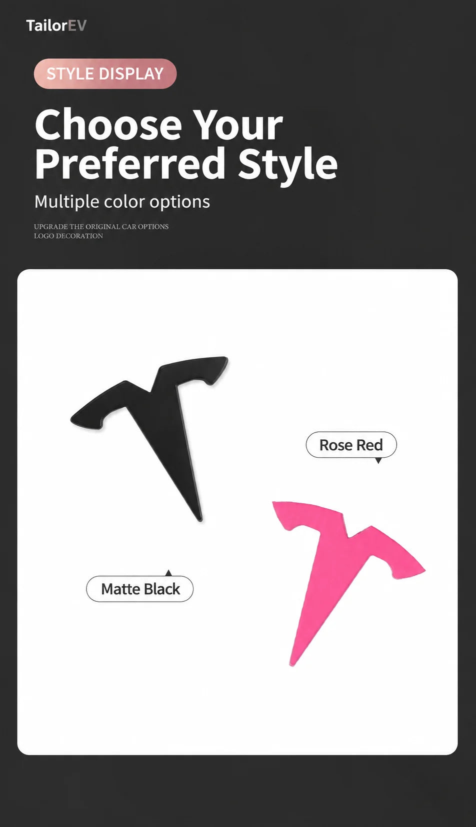 Tesla Emblem, Handle & Camera Accent Decal Kits product detail
